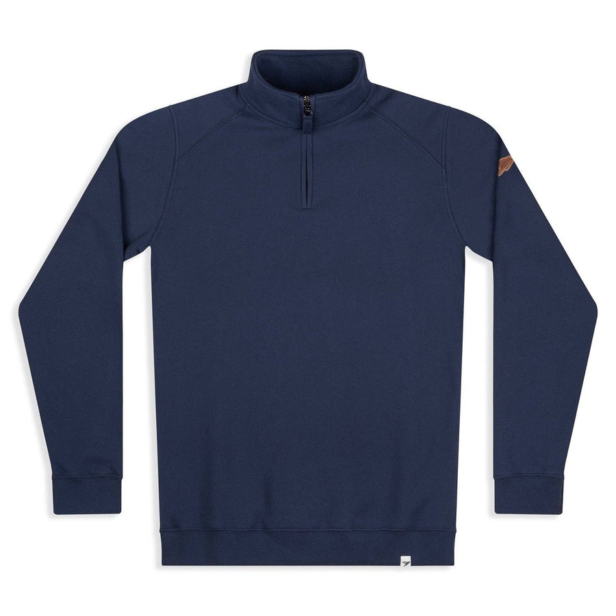 Nevis Men's Navy Sweatshirt - Organic Cotton Quarter Zip