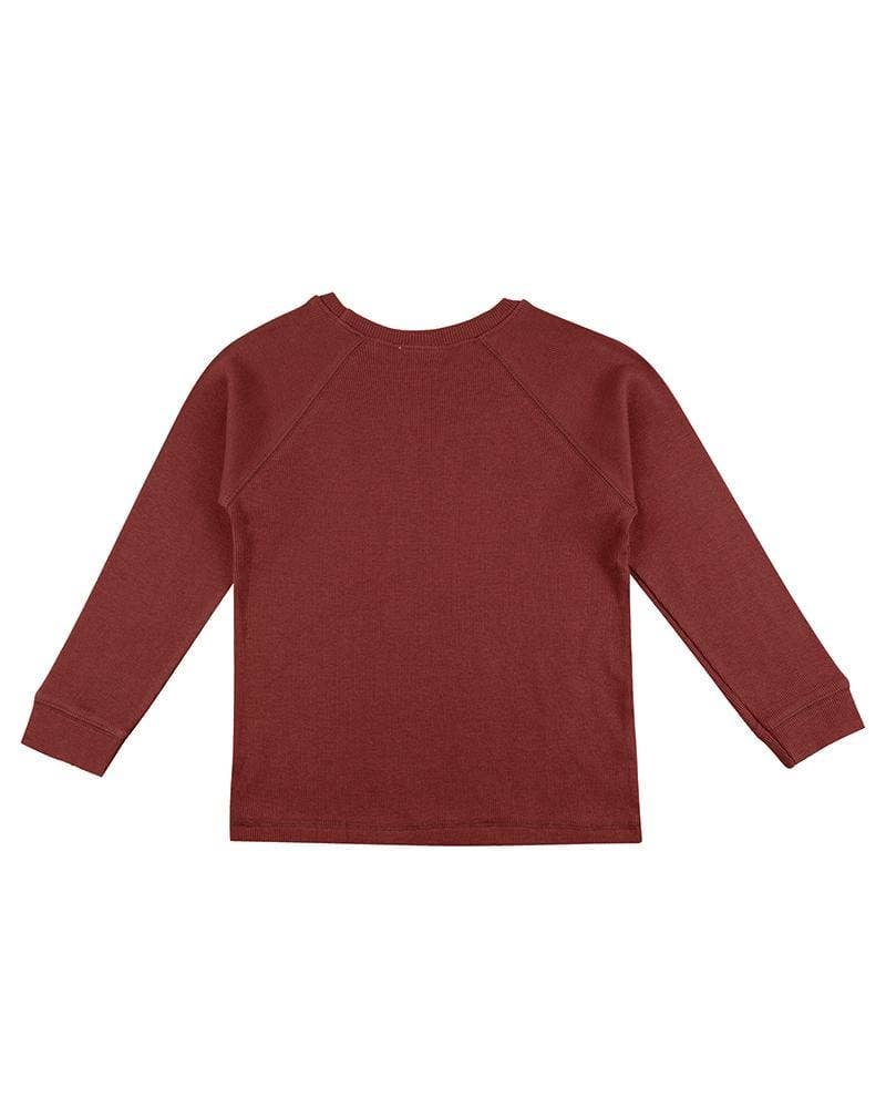 Children's organic cotton ribbed red t shirt 