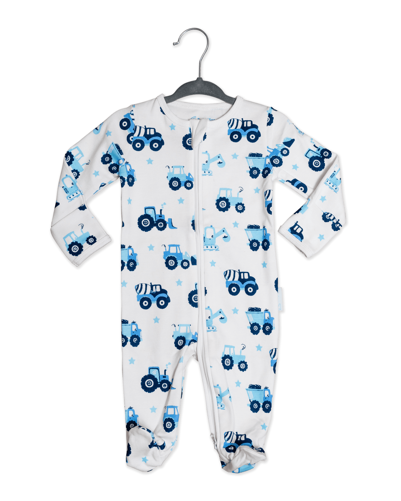 Organic Cotton Sleepsuit-Vehicle: Trucks