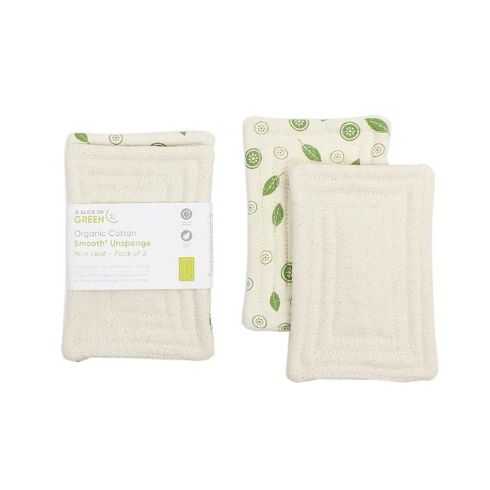 Organic Cotton Smooth Unsponge – Mint Leaf- Pack of 2