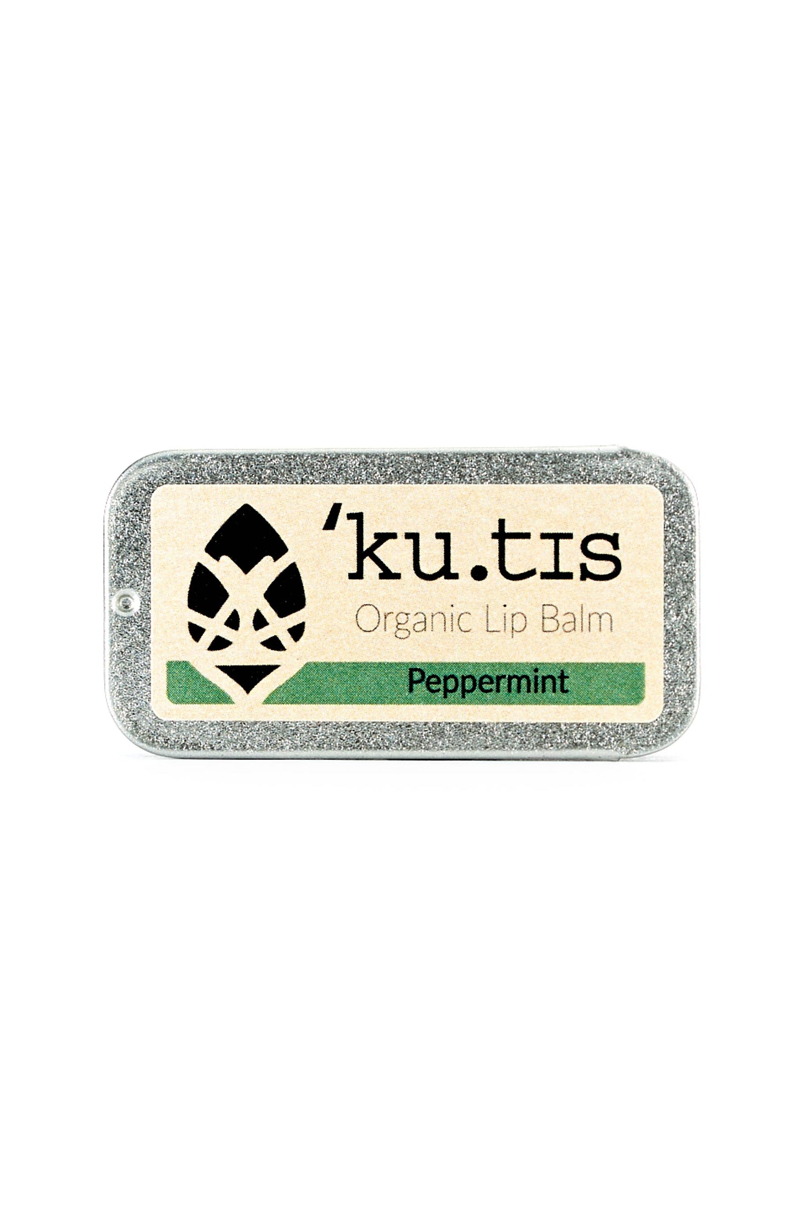 Organic Peppermint Lip Balm in a slider tin
