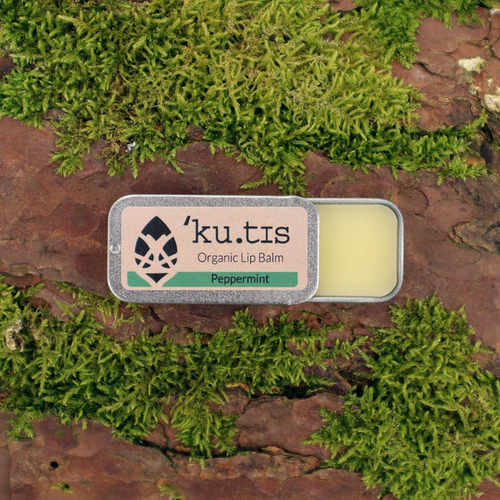 Organic Peppermint Lip Balm in a slider tin