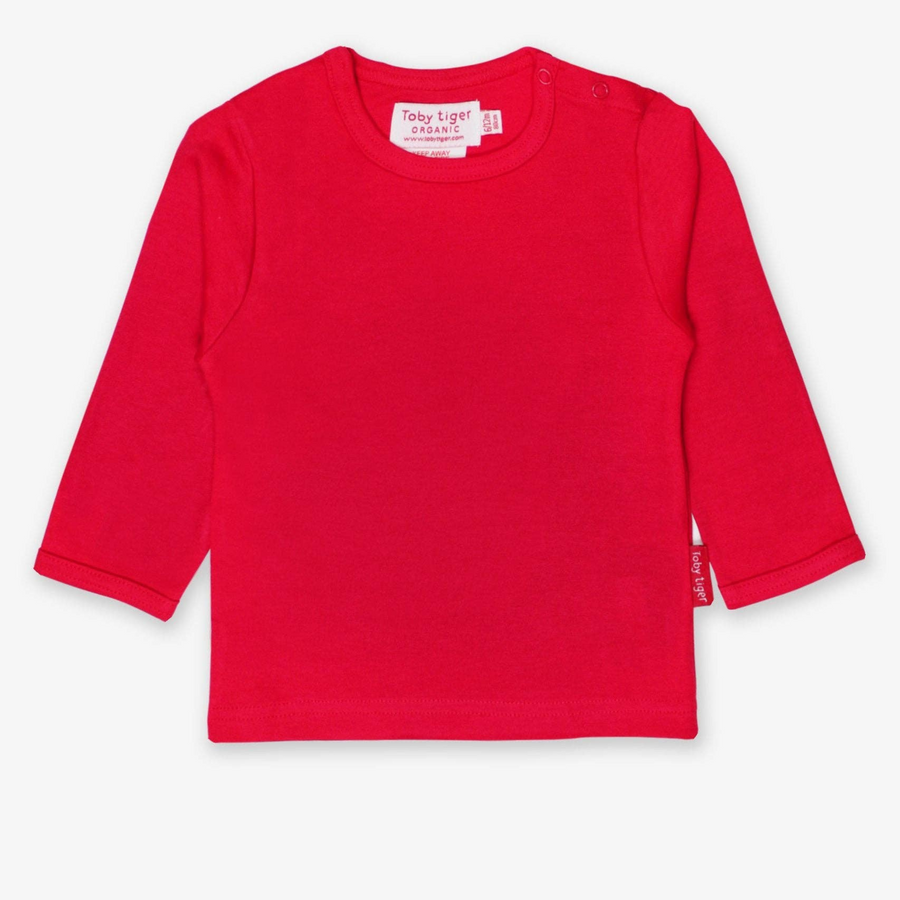 Organic Red Basic T-Shirt Long sleeve