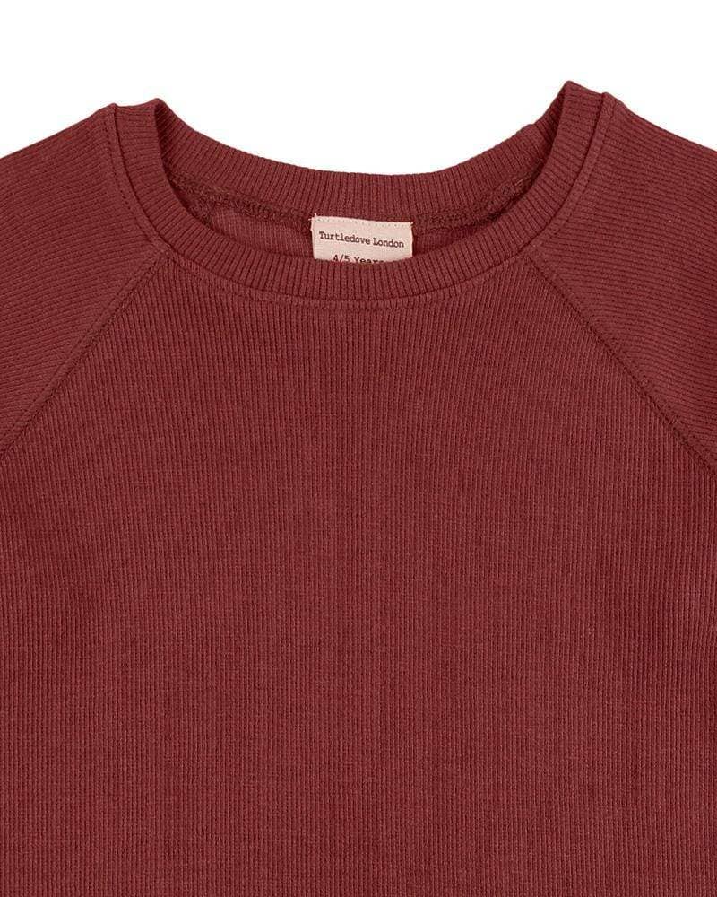 Children's organic cotton ribbed red t shirt 