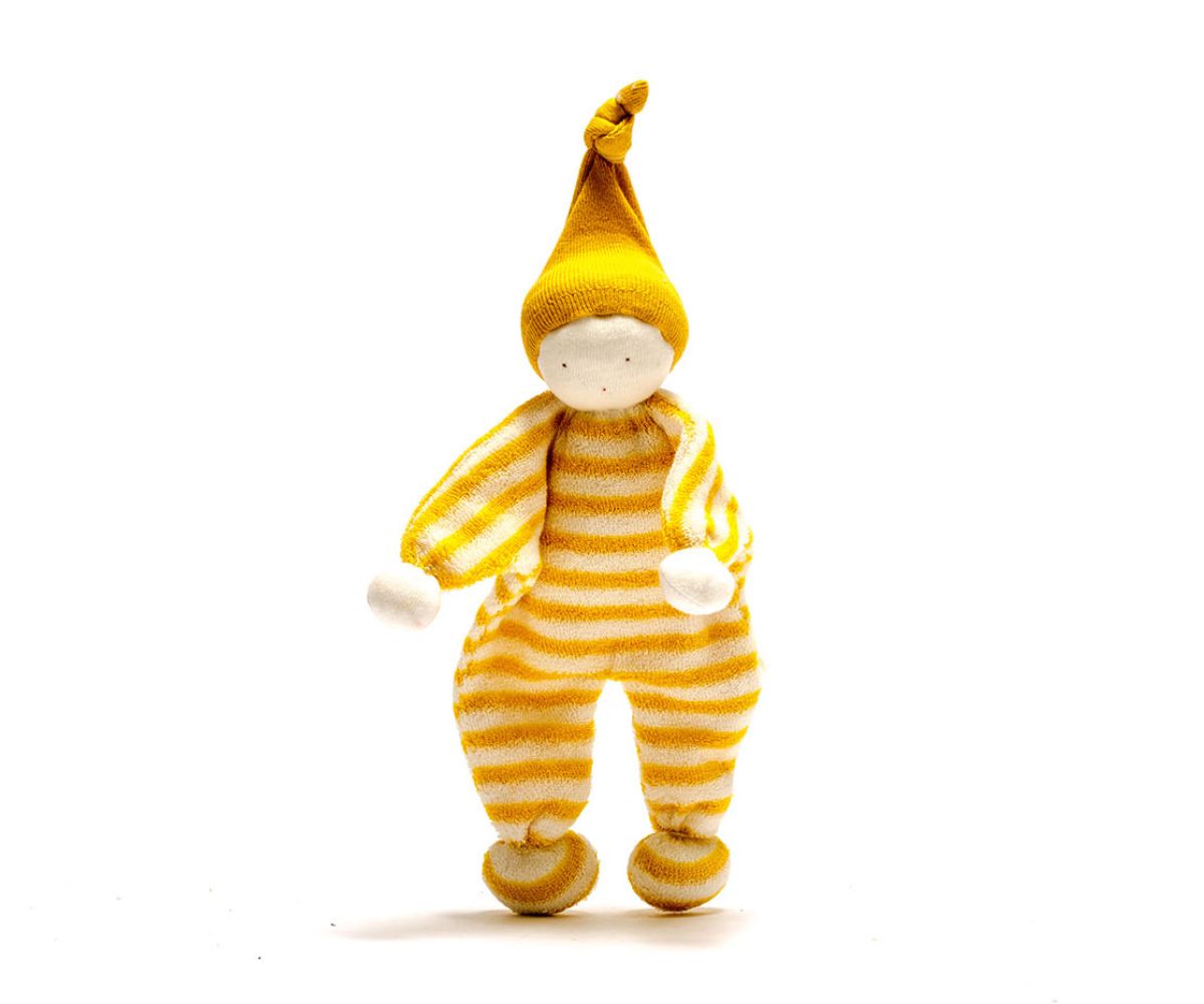 Best Years Organic Striped yellow comforter plush.