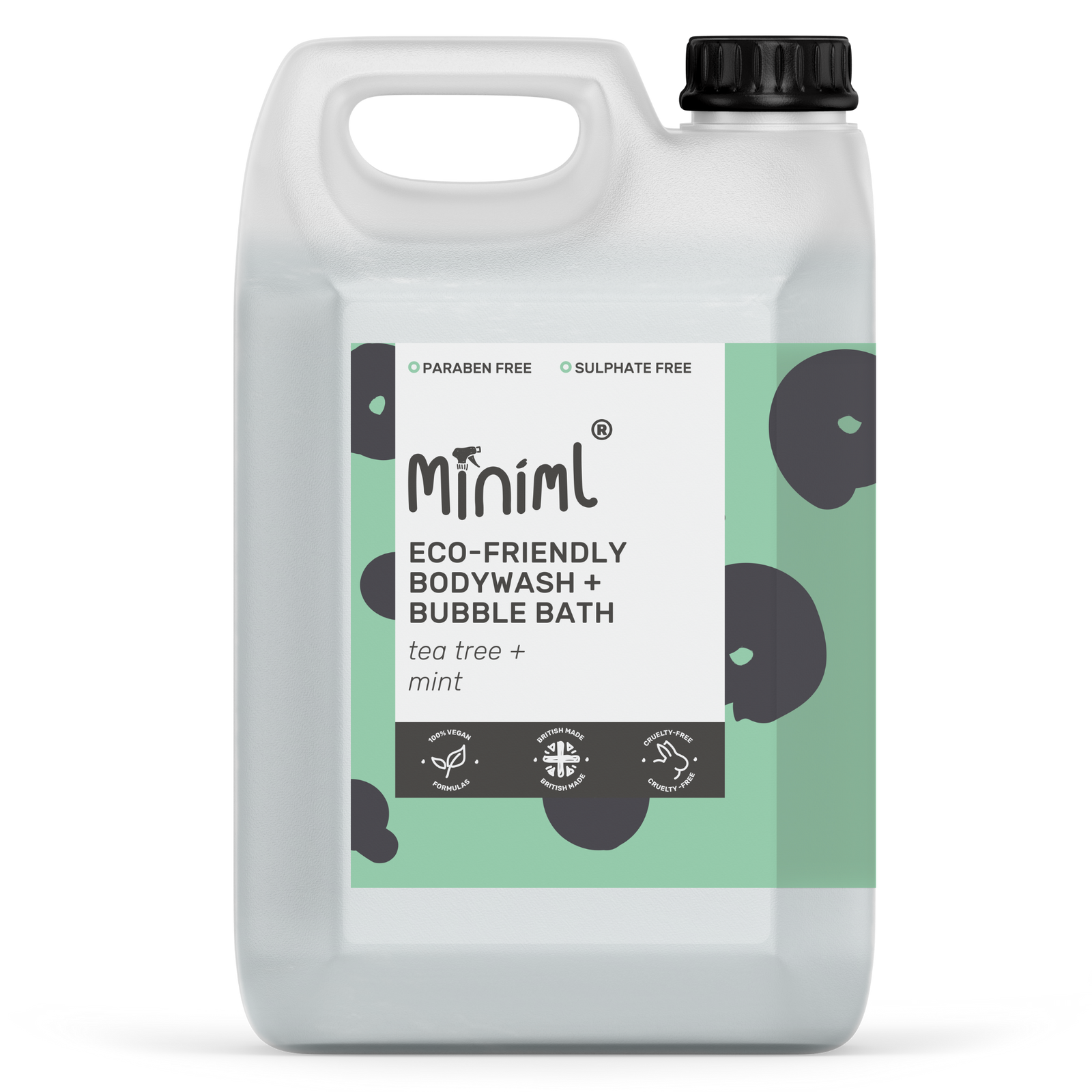 Organic & refillable Bodywash & Bubble Bath (Tea tree & Mint ) 5L refill.