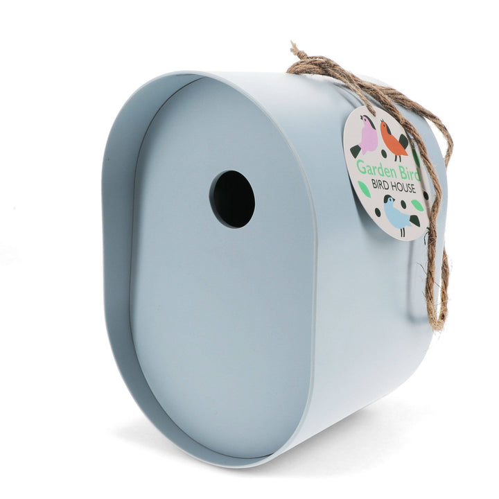 Blue Oval Bamboo Fibre Birdhouse