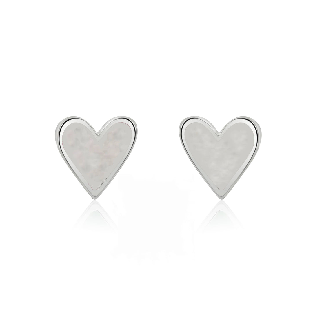 Coral & mint Pearlescent Mini Heart Enamel Studs