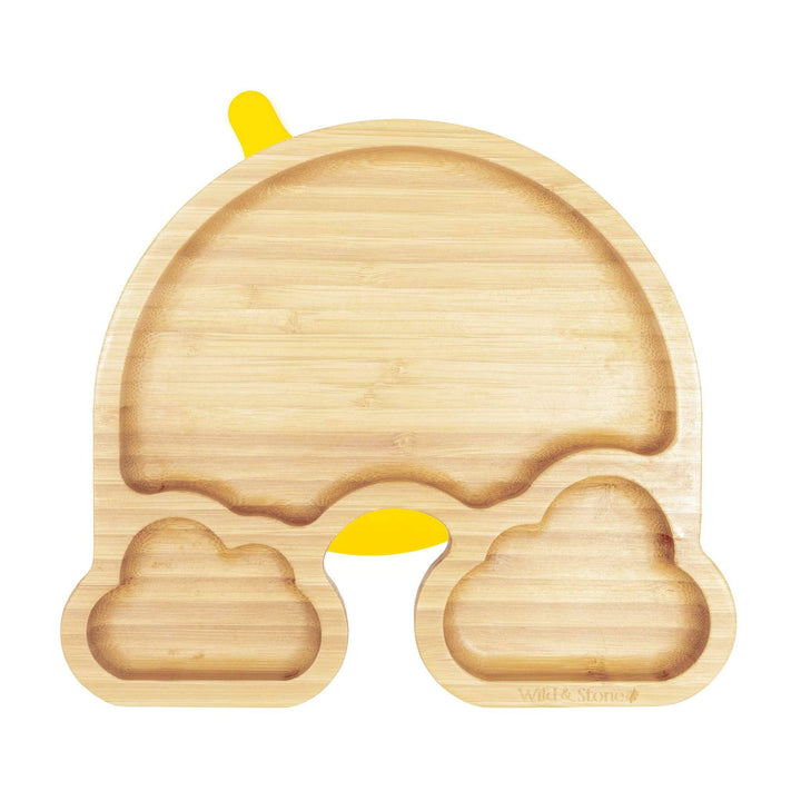 Rainbow bamboo Weaning Suction Section Plate