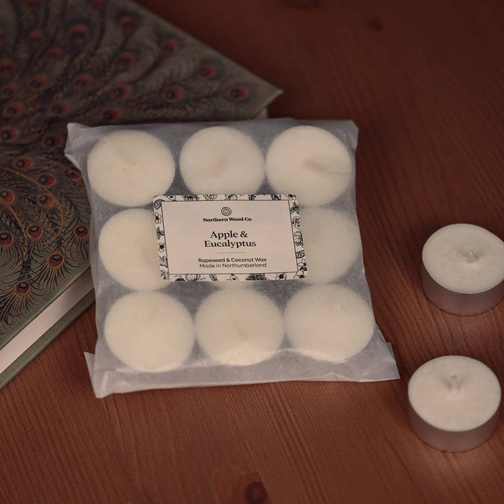 9 Apple & Eucalyptus Tea Lights - Rapeseed and Coconut  wax