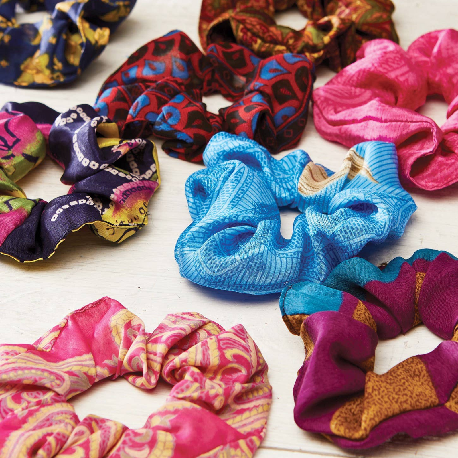 Recycled Sari Hair Scrunchies