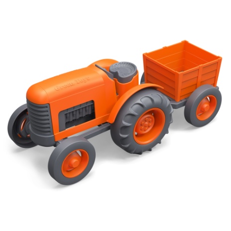 Green Toys Recycled Orange Tractor & Trailer Toy.