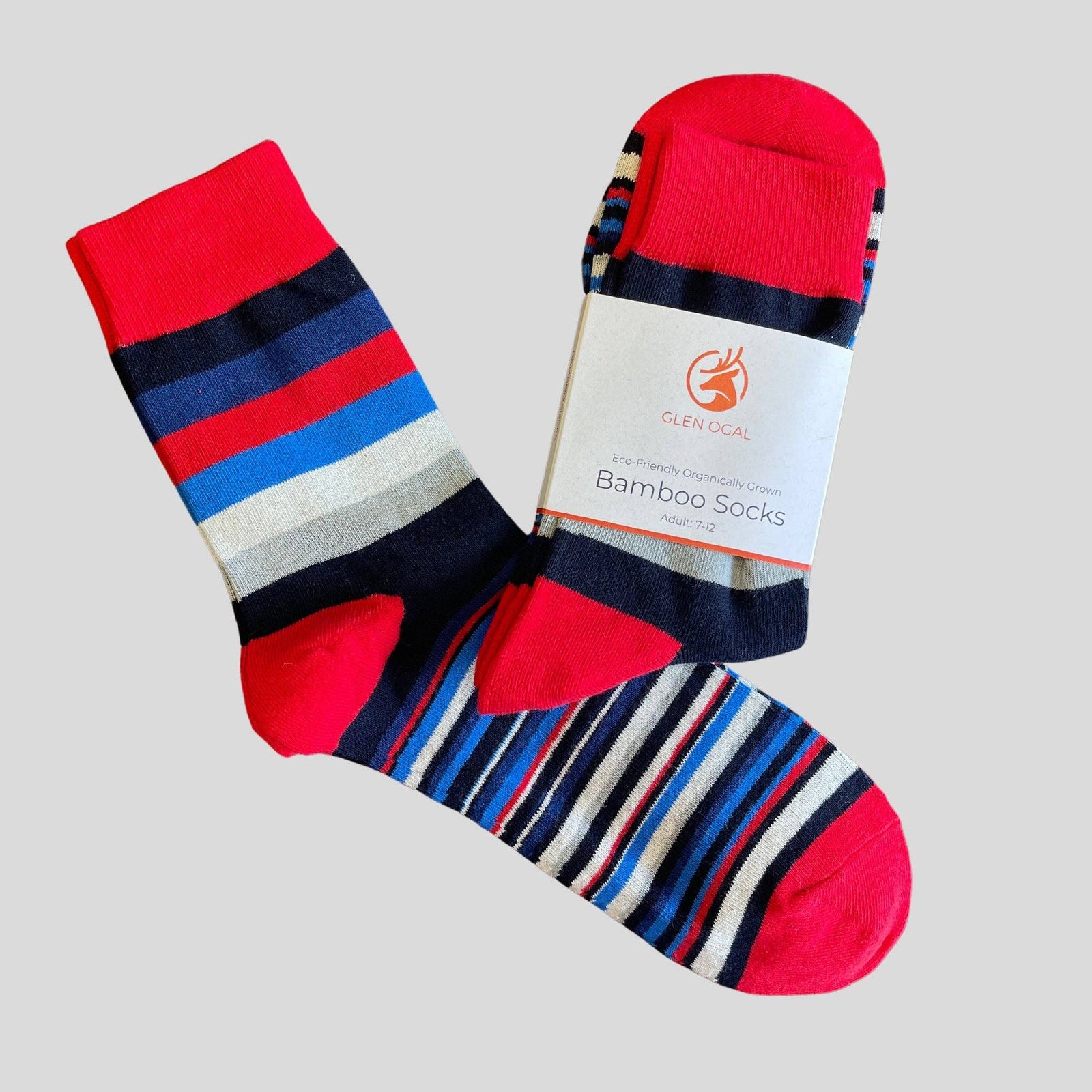 Red Striped Bamboo socks