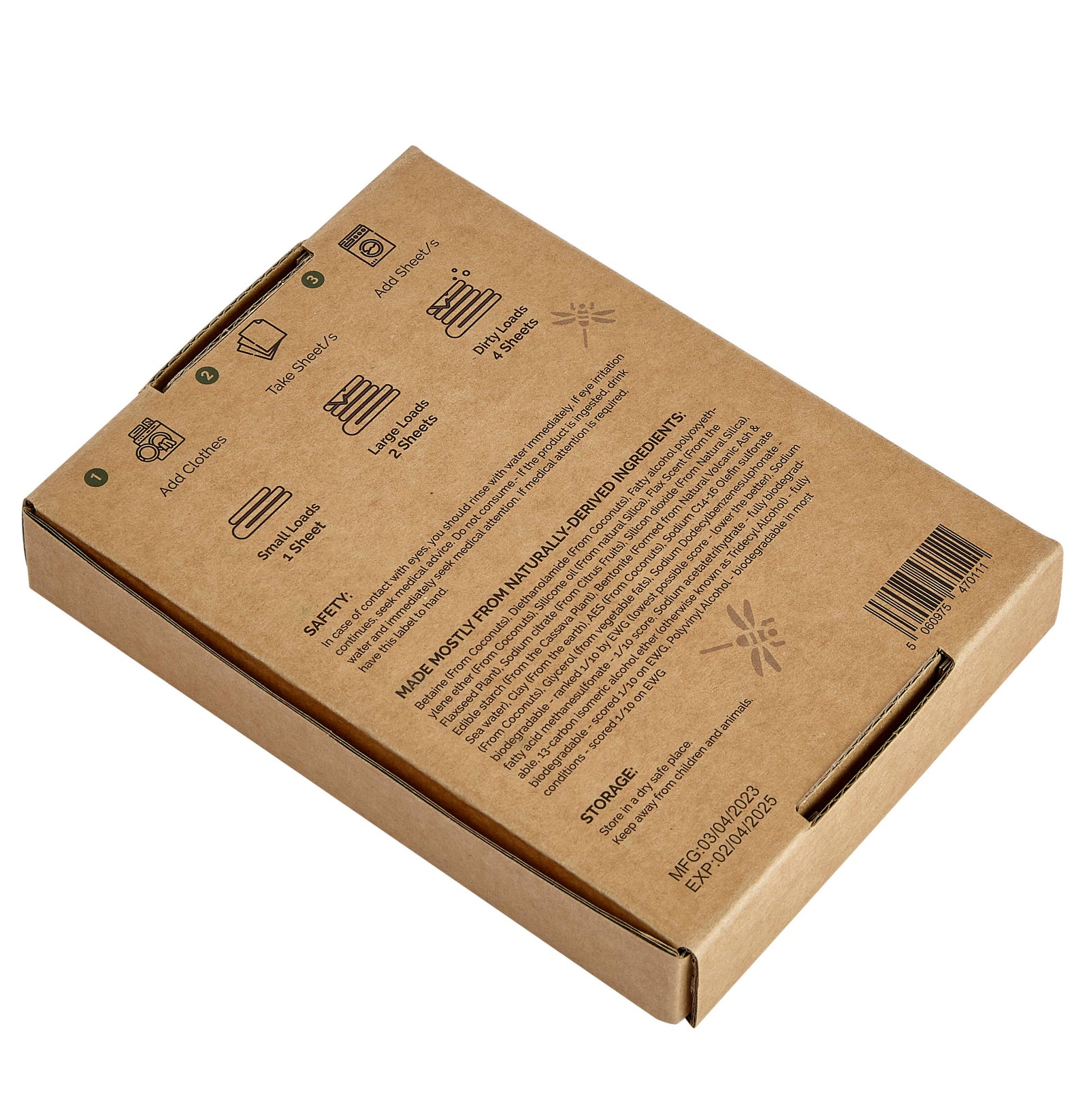 Plastic-free laundry detergent sheets