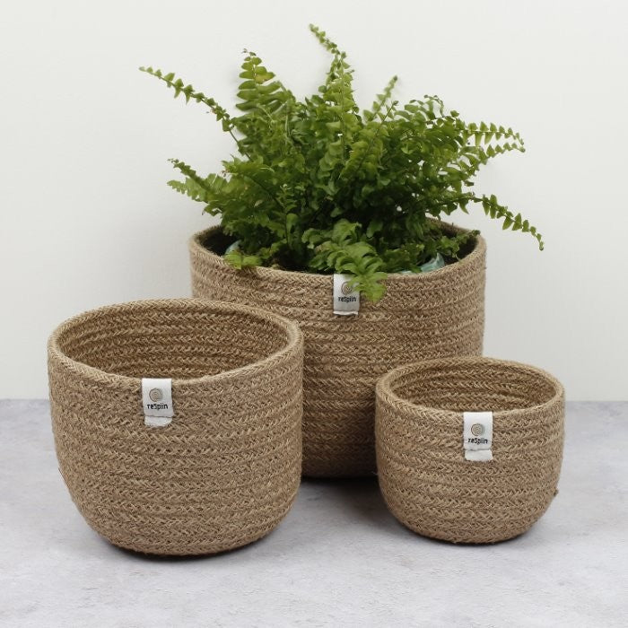 Respiin Jute Tall Basket Set of 3 – Natural