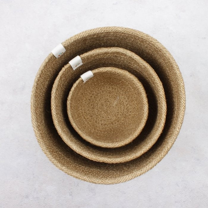 Respiin Natural Jute Tall Basket Set of 3