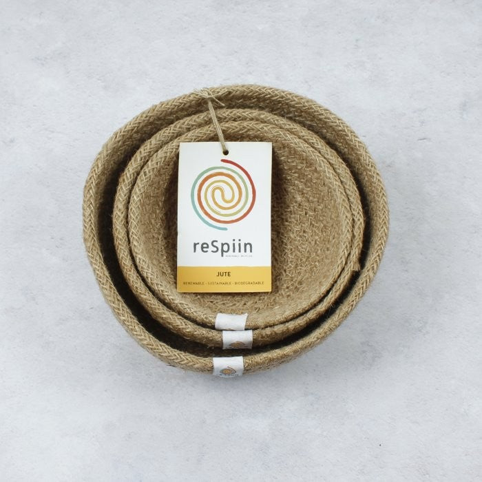 Natural jute mini bowl set - Set of 3 in Natural colour - The Eco Boutique 