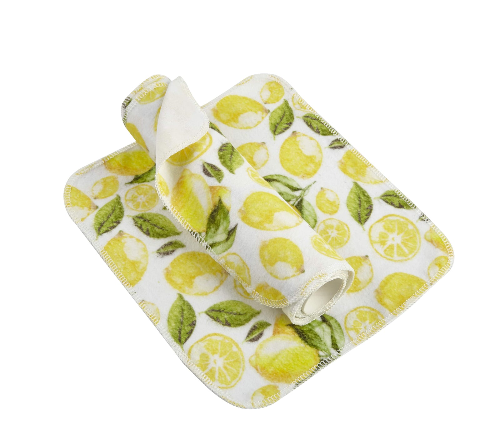 Reusable Kitchen Roll towel with lemon pattern on a white background