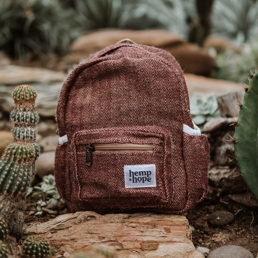 Sansara Small Hemp Backpack - Red