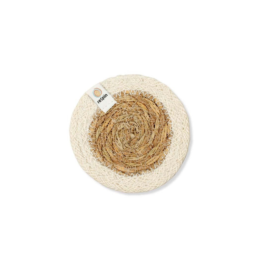 Seagrass & Jute Coaster – Natural/White