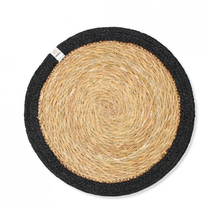 Seagrass & jute table mat natural / black