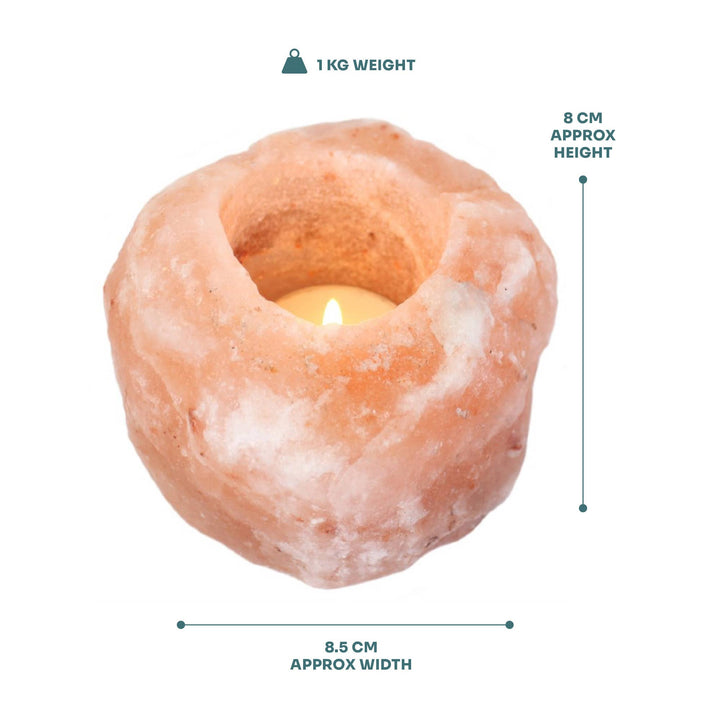 100% natural Myga 1kg Himalayan Salt tealight holder. "Himalyan Salt Crystal is a natural air purifier. 