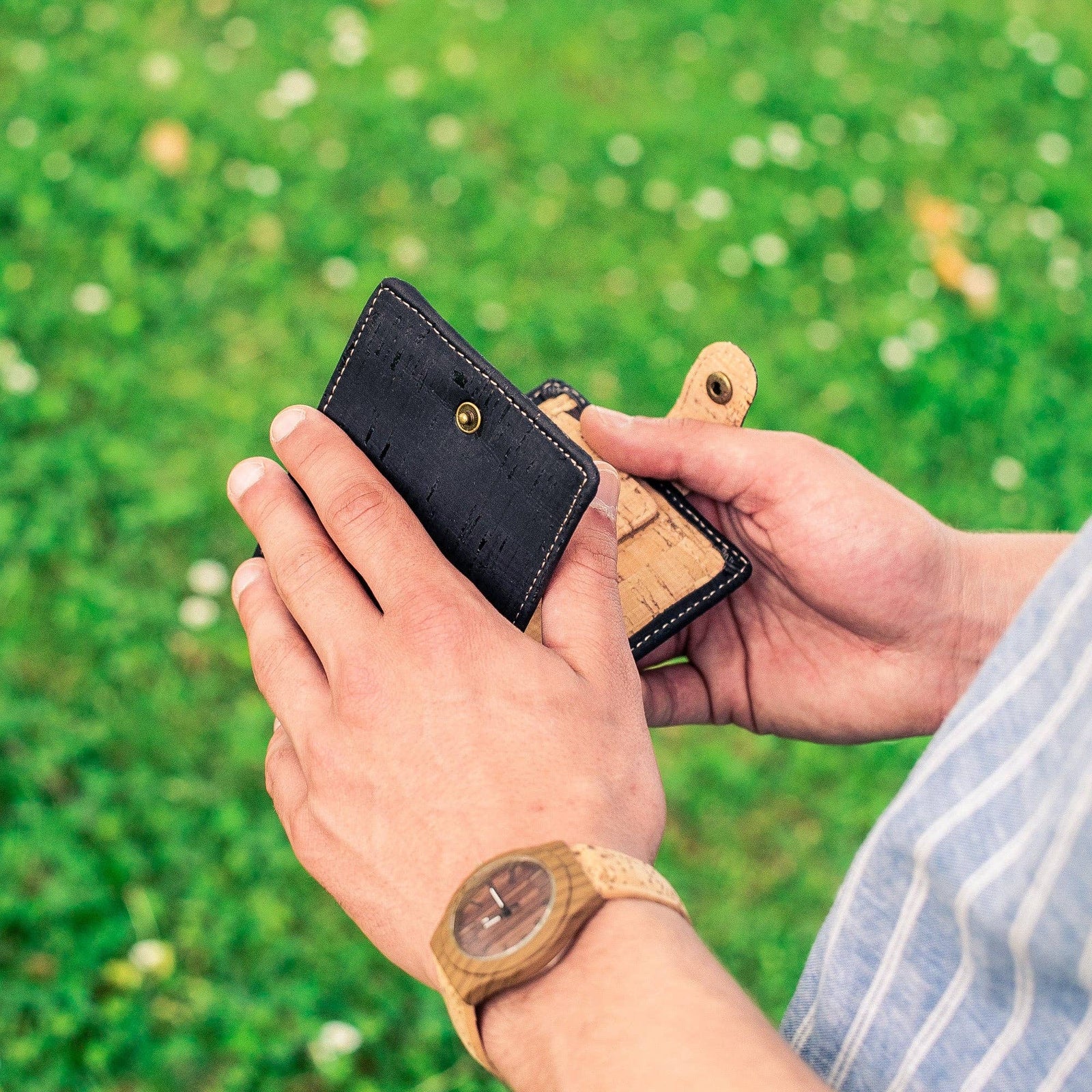 Sleek Black bifold Cork Wallet for Men
