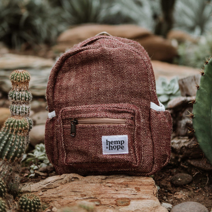 Small Red Hemp Backpack
