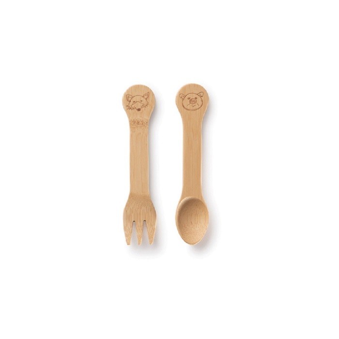 Children's Bamboo spoon and fork suitable for 18m+.