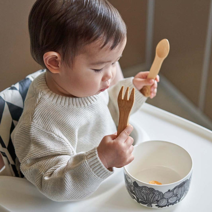 Children's Bamboo spoon and fork suitable for 18m+.