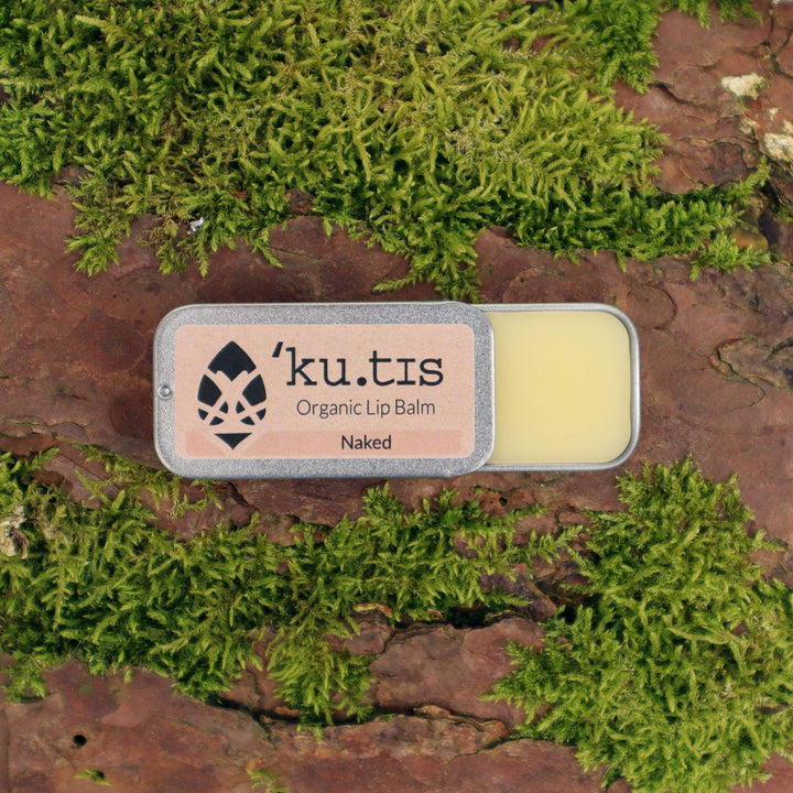 Unscented Organic Lip Balm In a Metal Slider Tin.