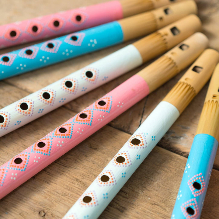 Pastel Bamboo Flutes (Blue, Pink, White)