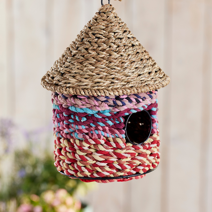 Grass & Recycled Sari Birdhouse
