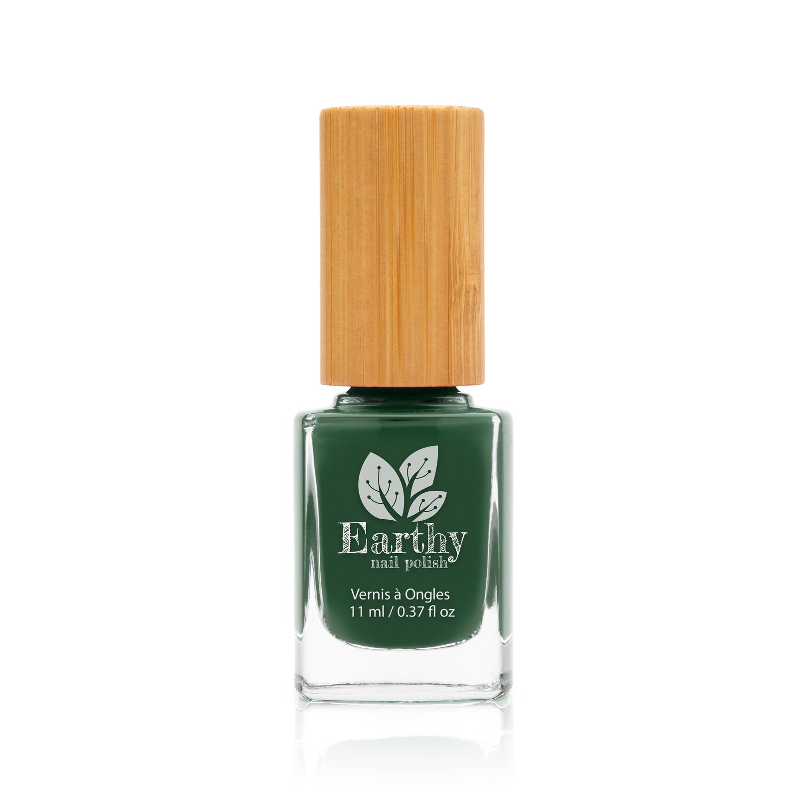 Forever Green Earthy Nail Polish On a White Background