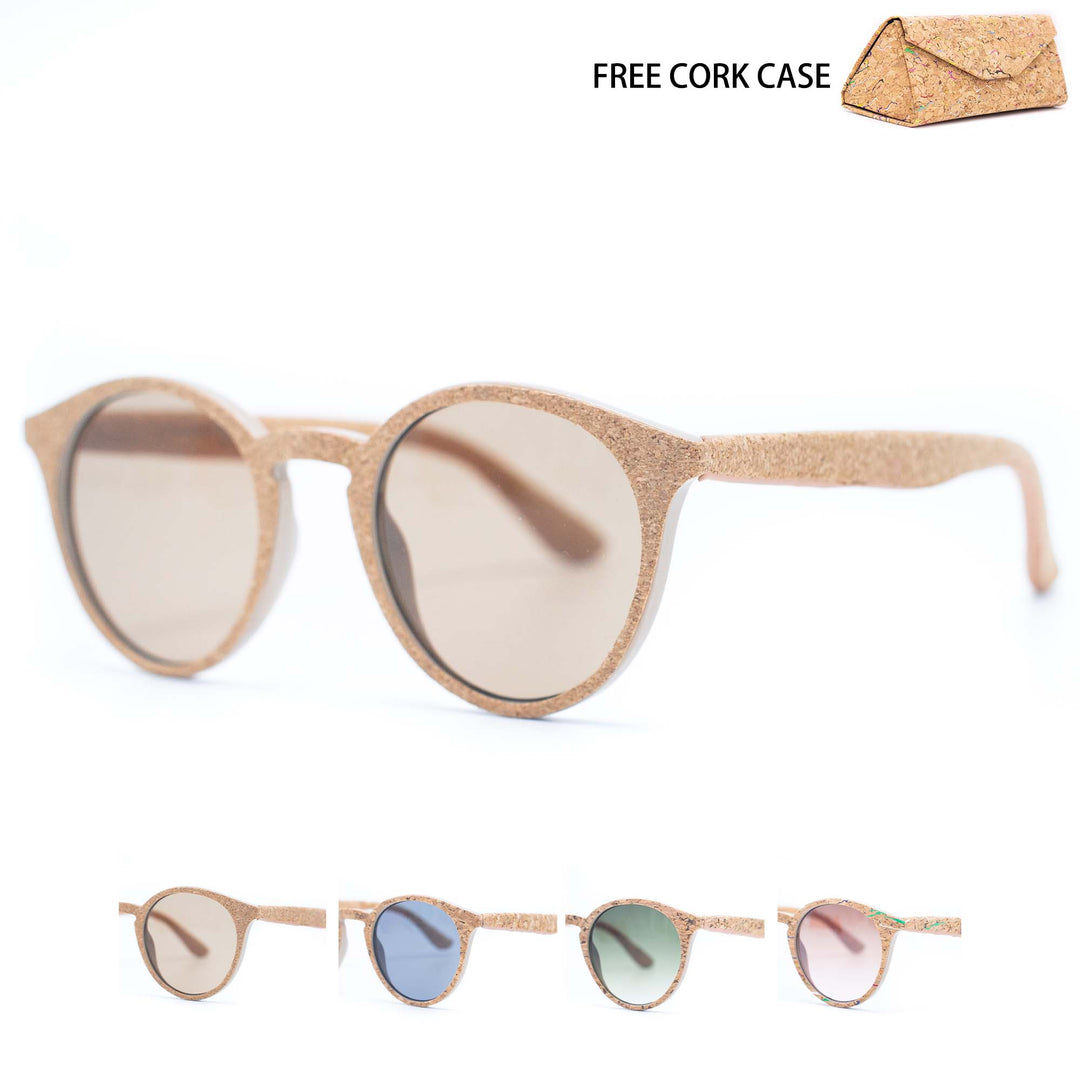 Womens Cork Sunglasses With UV Protection (Including case)