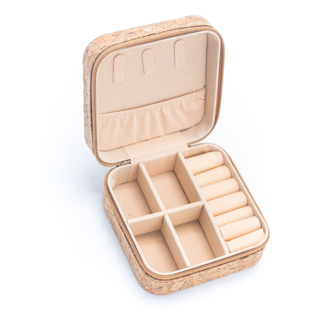 Womens cork jewellery box square