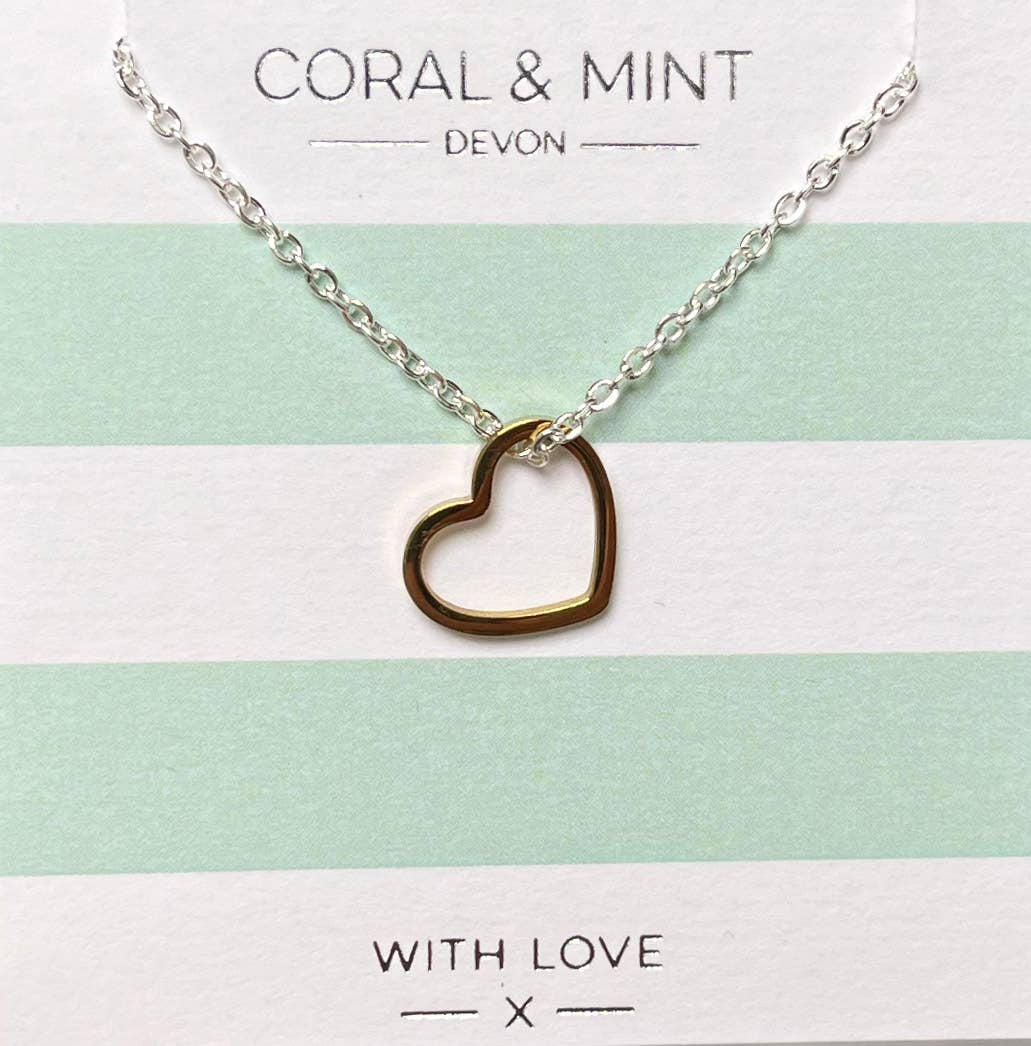 Womens open heart necklace by Coral & Mint.
