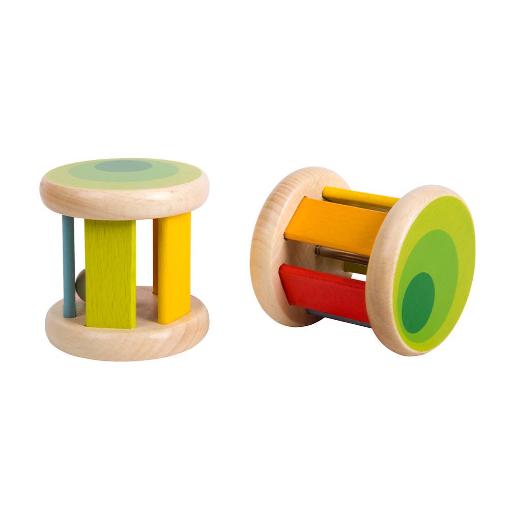 Wooden Baby Rainbow Roller Rattle - Classic World