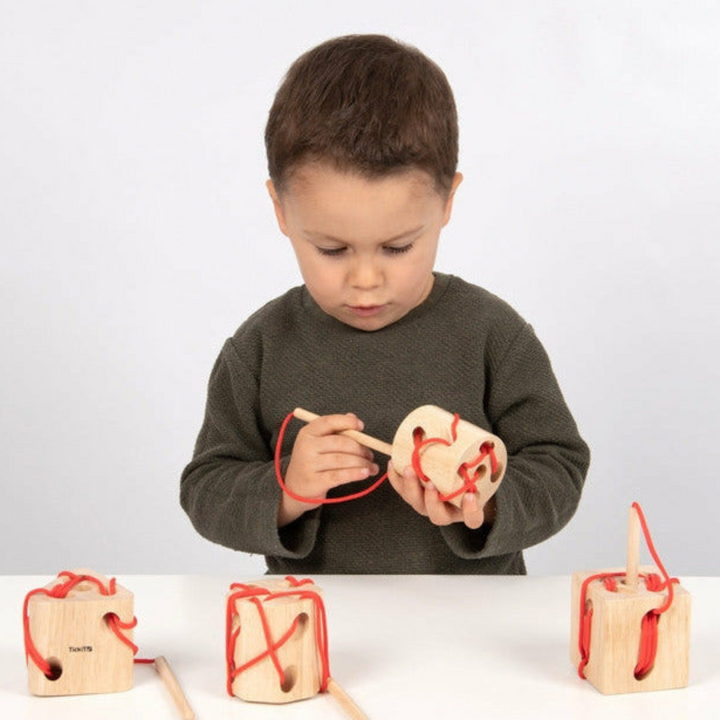 Wooden Lacing Shapes - Pk4 - Eco Baby Box