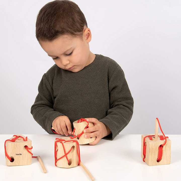 Wooden Lacing Shapes - Pk4 - Eco Baby Box