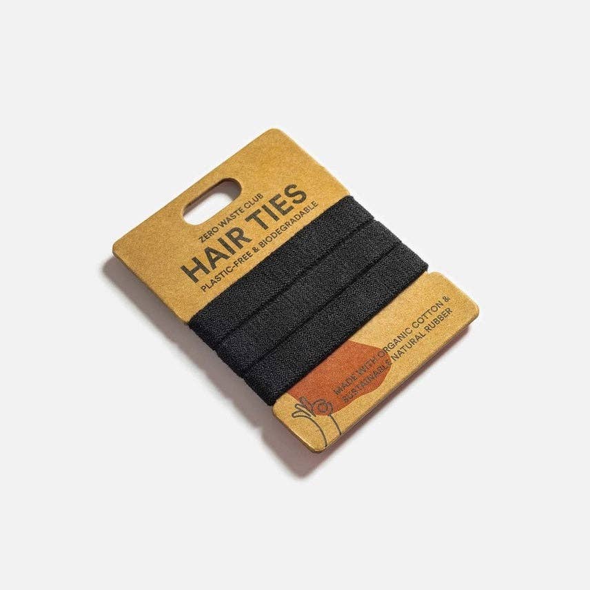 Black Zero Waste Club Organic Cotton Hair Ties