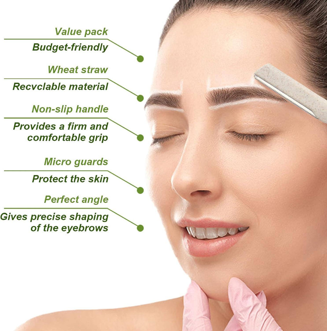 Eco-friendly Wheat Straw Eyebrow Razors (3pk)