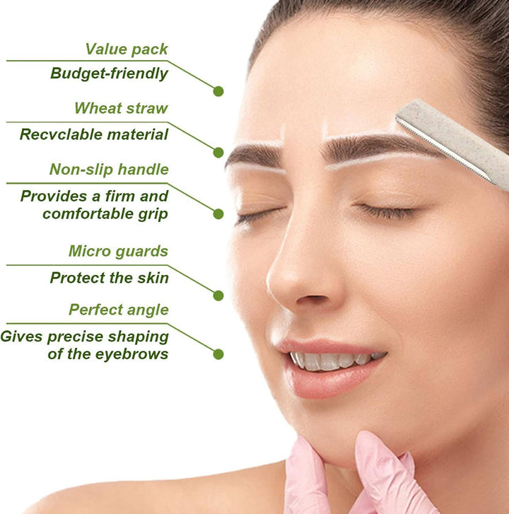 Eco-friendly Wheat Straw Eyebrow Razors (3pk)