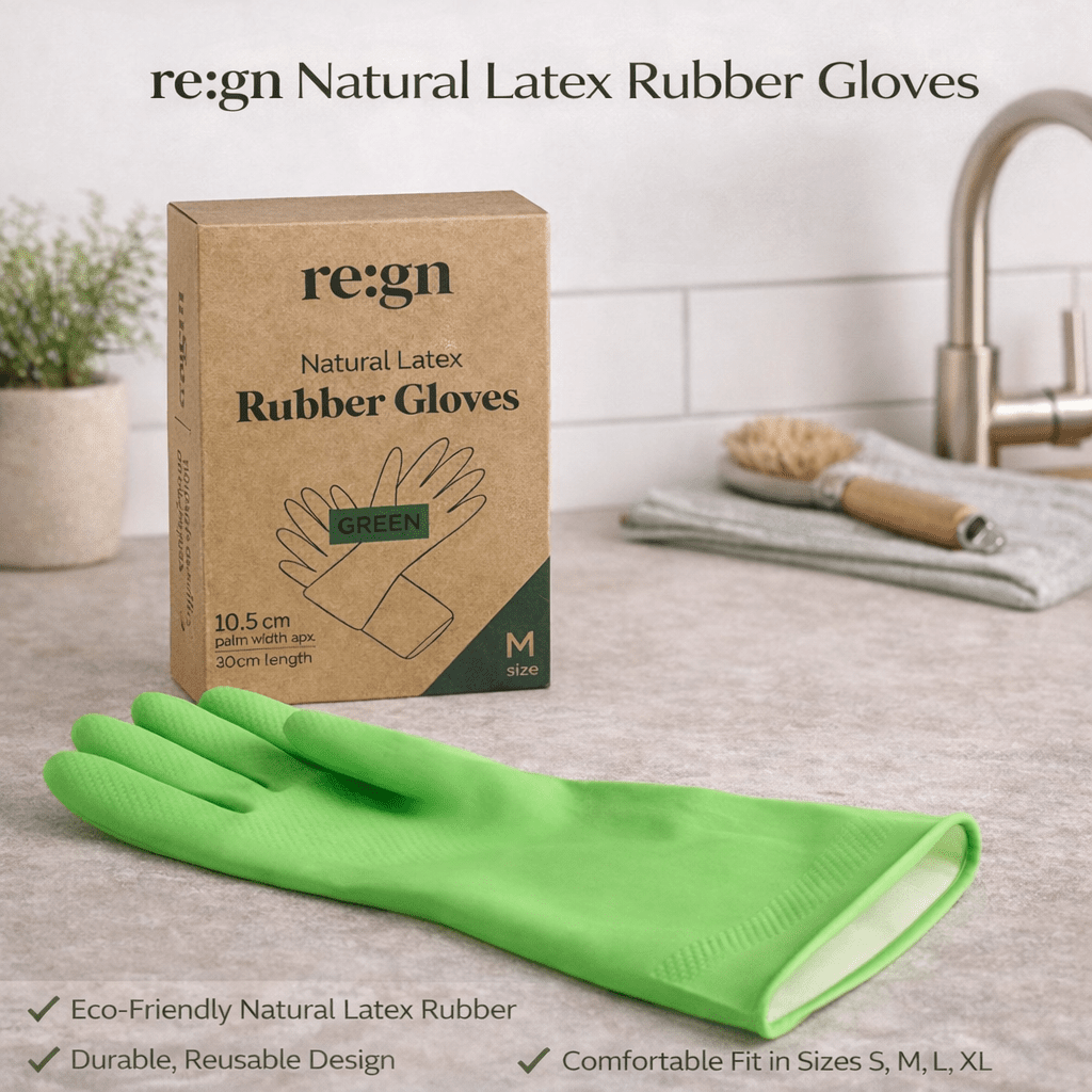 Eco-Friendly Natural Latex Reusable Rubber Gloves | Sizes S–XL - Eco Baby Box