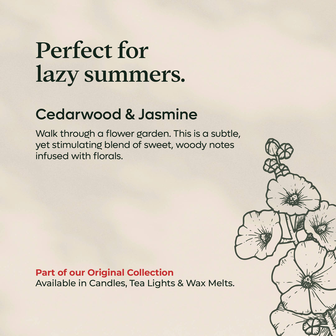 Cedarwood & Jasmine  Wax Melts | Rapeseed & Coconut wax