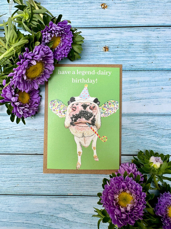 Funny Dairy Cow Birthday card