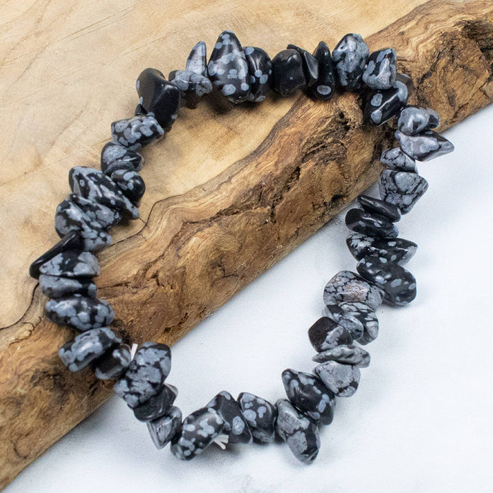 Stone Chip Bracelets: Snowflake Obsidion