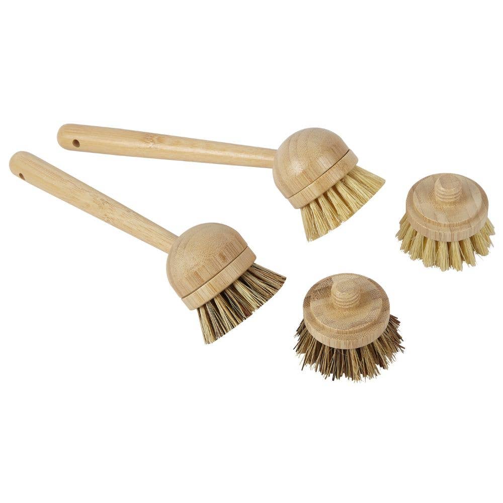 Modular Bamboo Dish Brush Replaceable Heads (Sisal / Coconut)