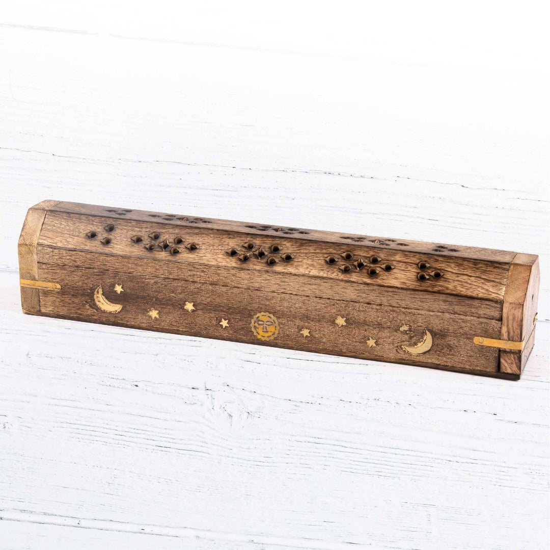 Wooden Incense Boxes: Crescent Moon Stars and Sun