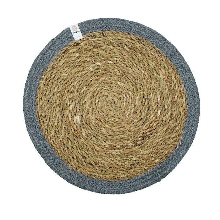 Seagrass and Jute Tablemat – Natural/Grey